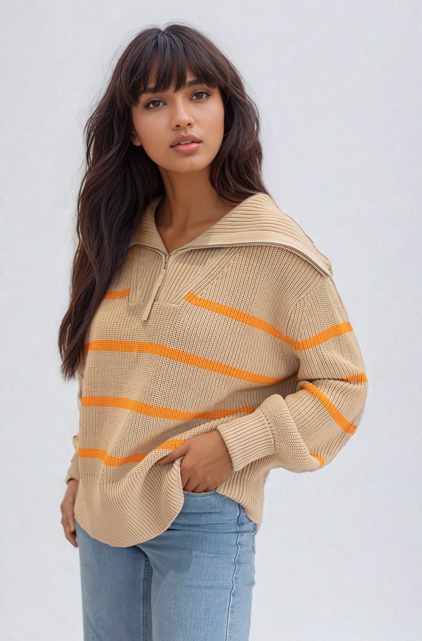 Stone Mango Phoebe 1/2 Zip Knit