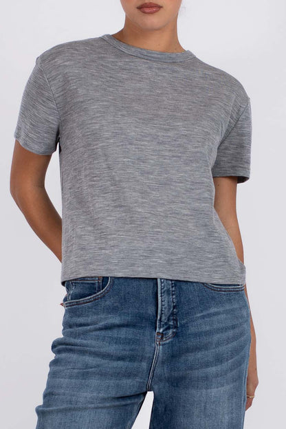 VÆNN Baby Wool Boxy Crew Neck Tee Marble