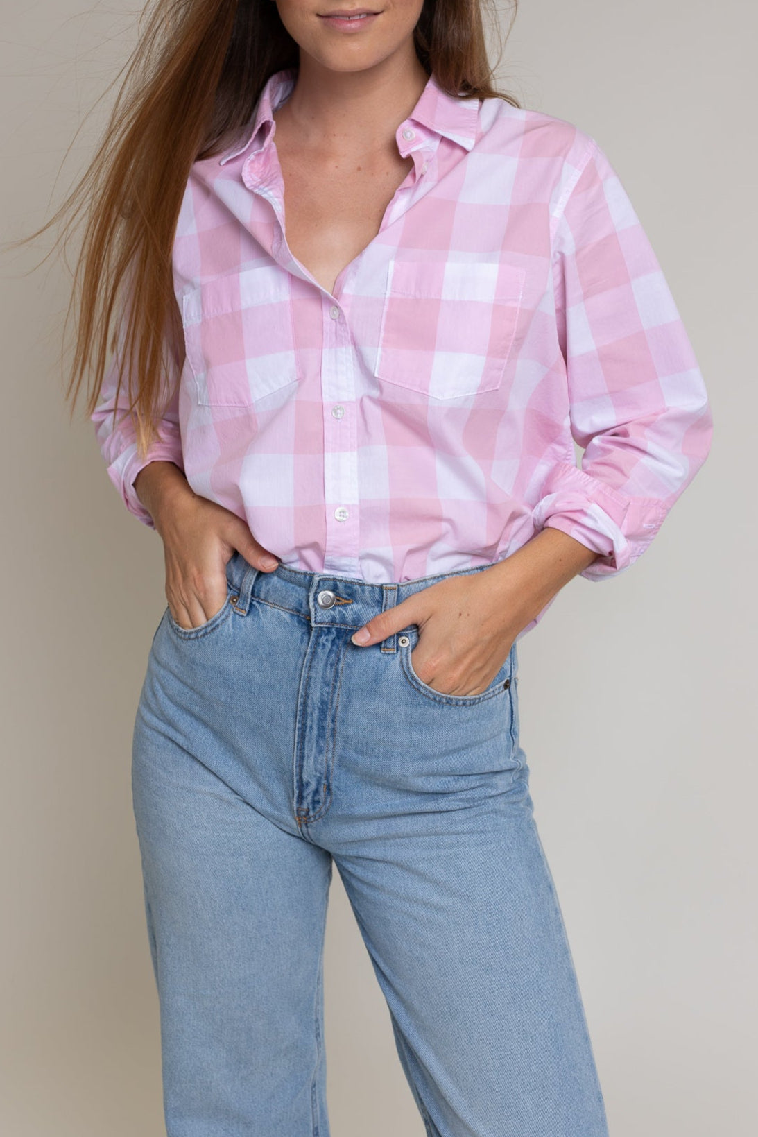 Pale Pink Gingham Sophia Shirt