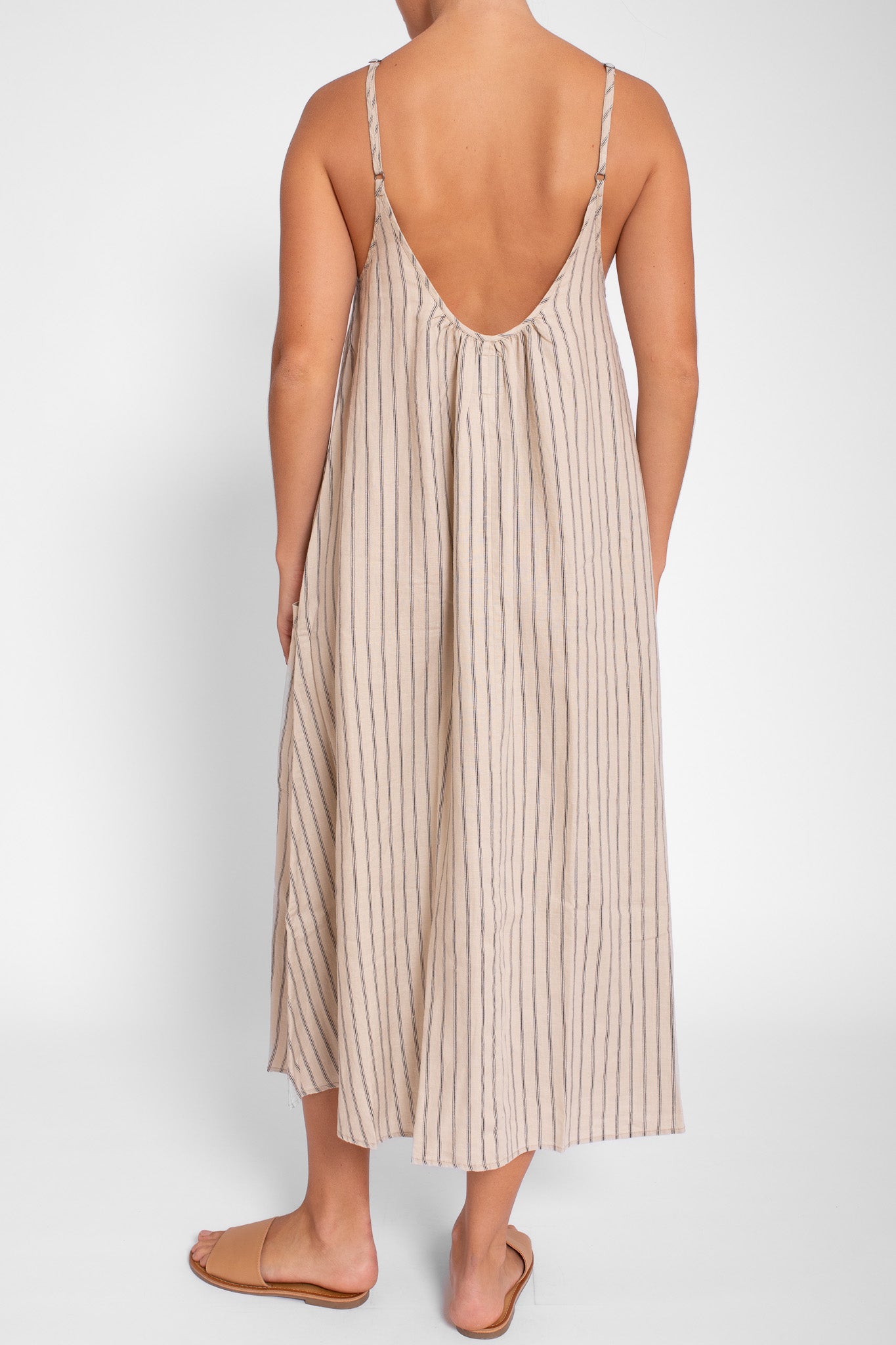 Stripe Linen Beach Dress