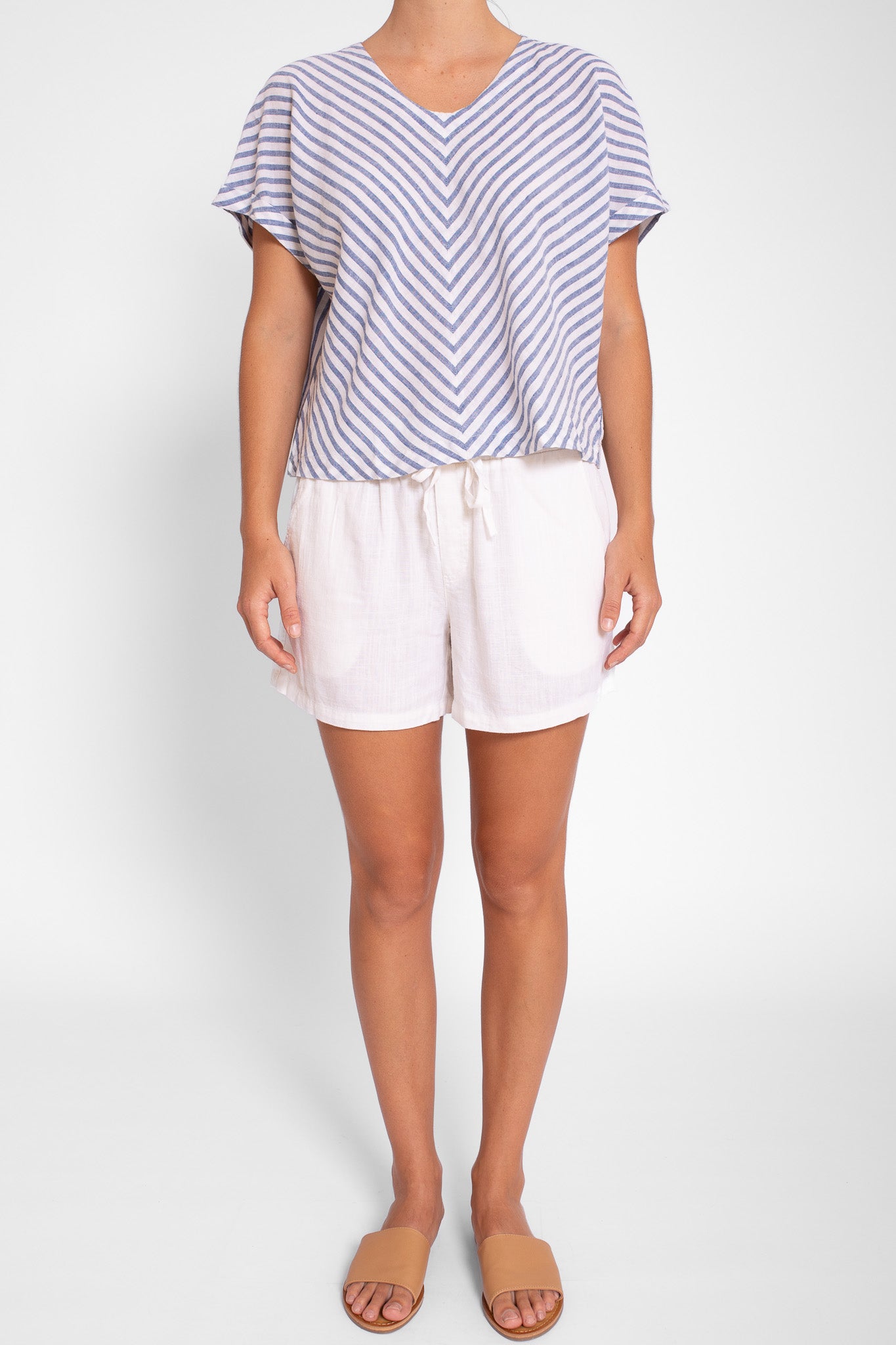 Back Zip Linen Top