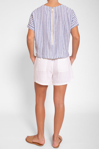 Back Zip Linen Top