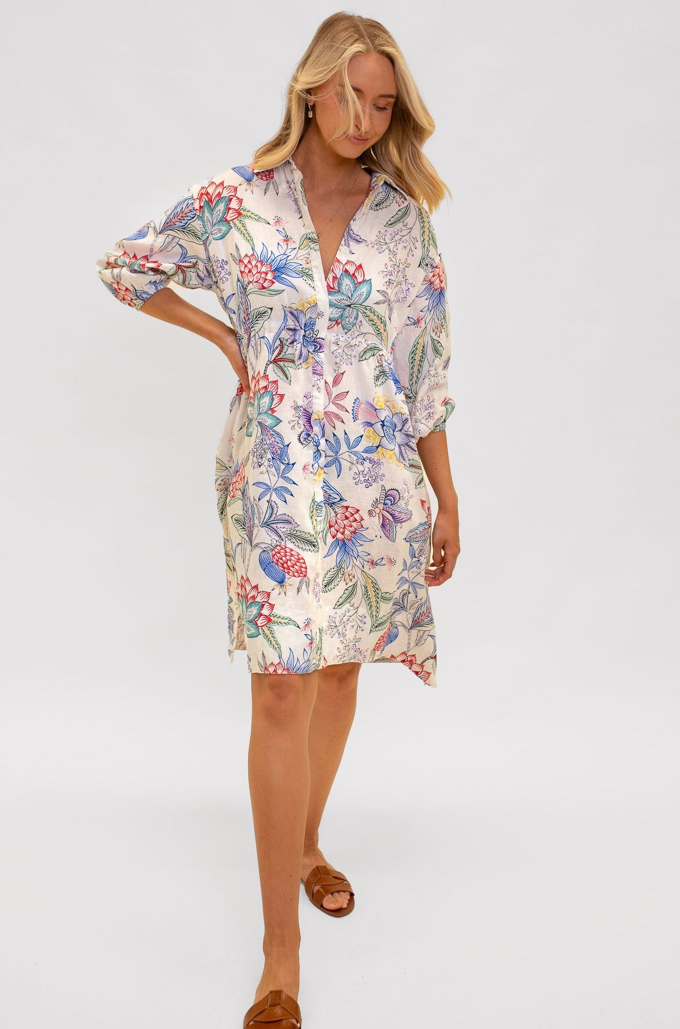 Summer Palace Drawstring Midi Dress