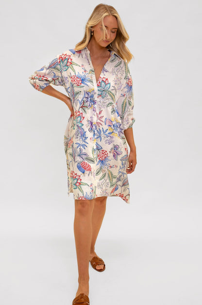 Summer Palace Drawstring Midi Dress