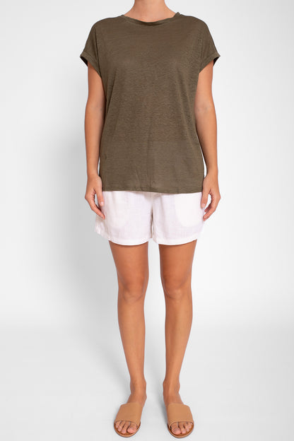 Fern Green Linen Tee