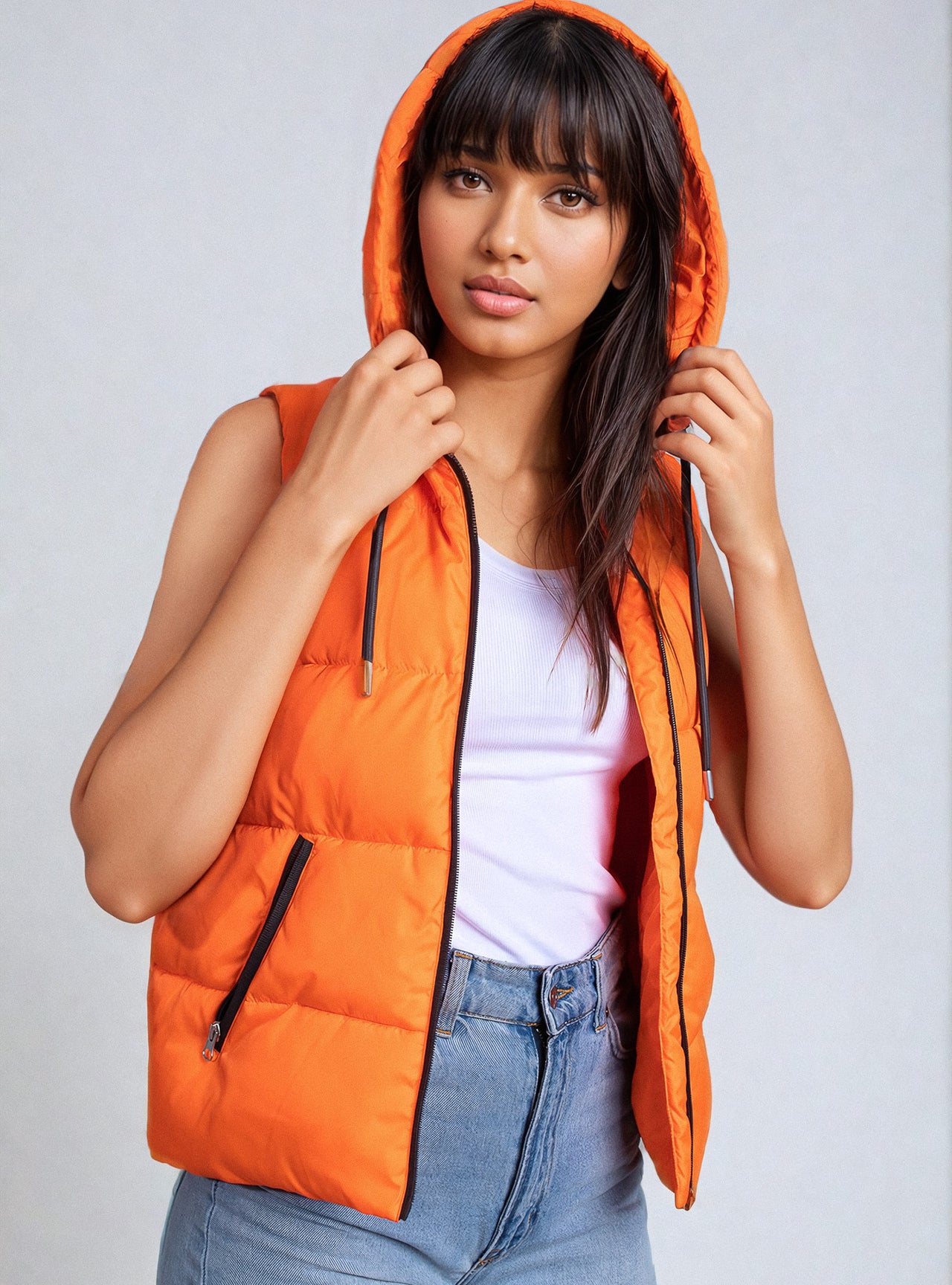 Tangerine Puffer Vest warehut