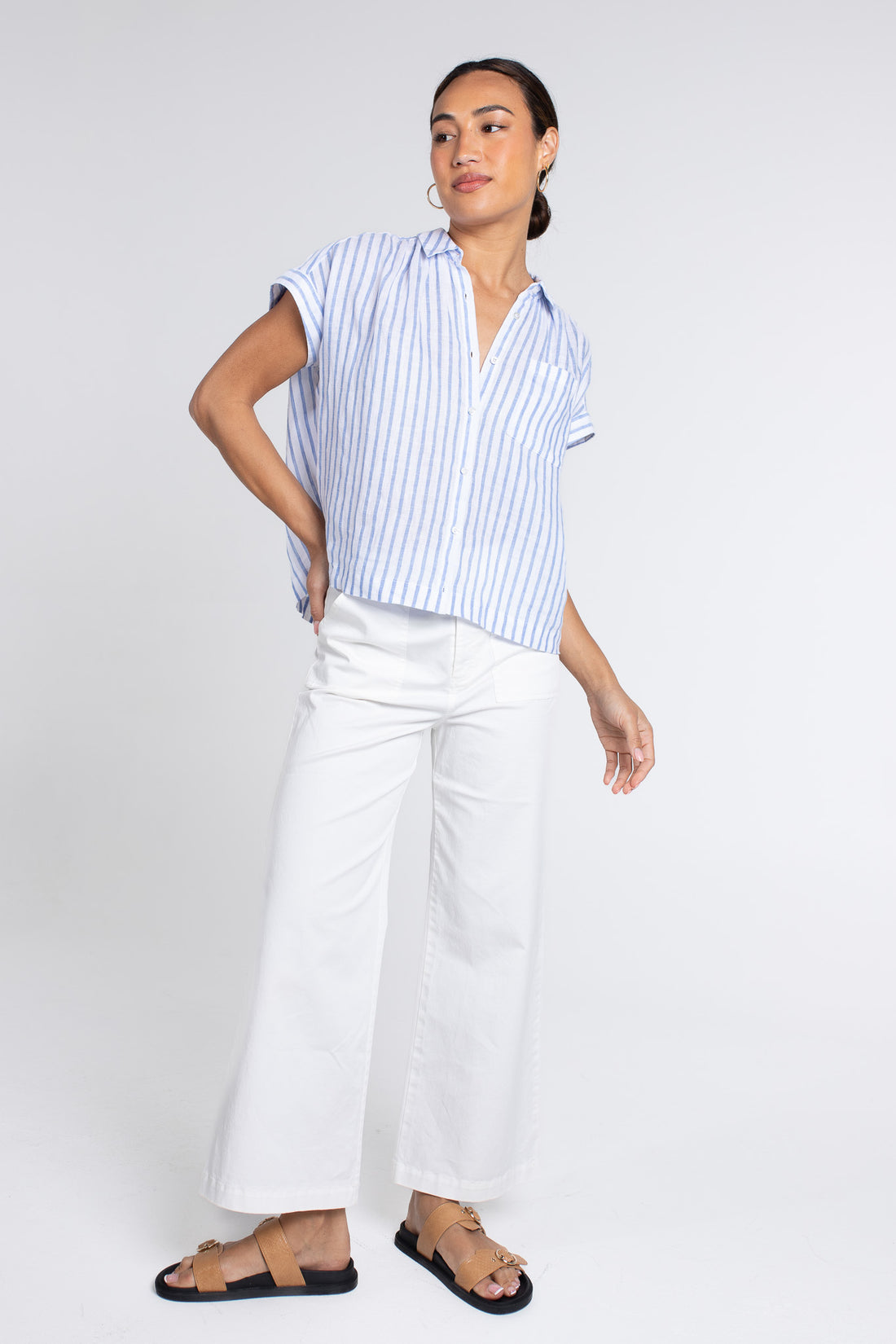 Blue Stripe Short Sleeve Shirt