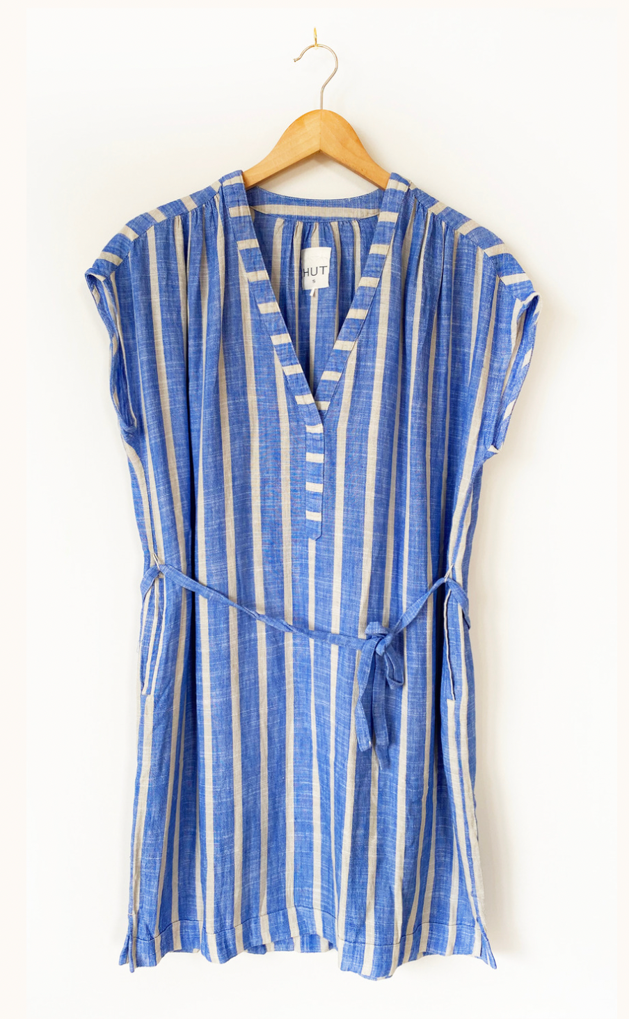 Blue Stone Vertical Stripe Tunic Dress