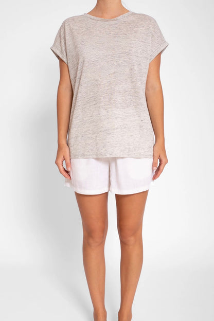 Grey Marle Linen Tee