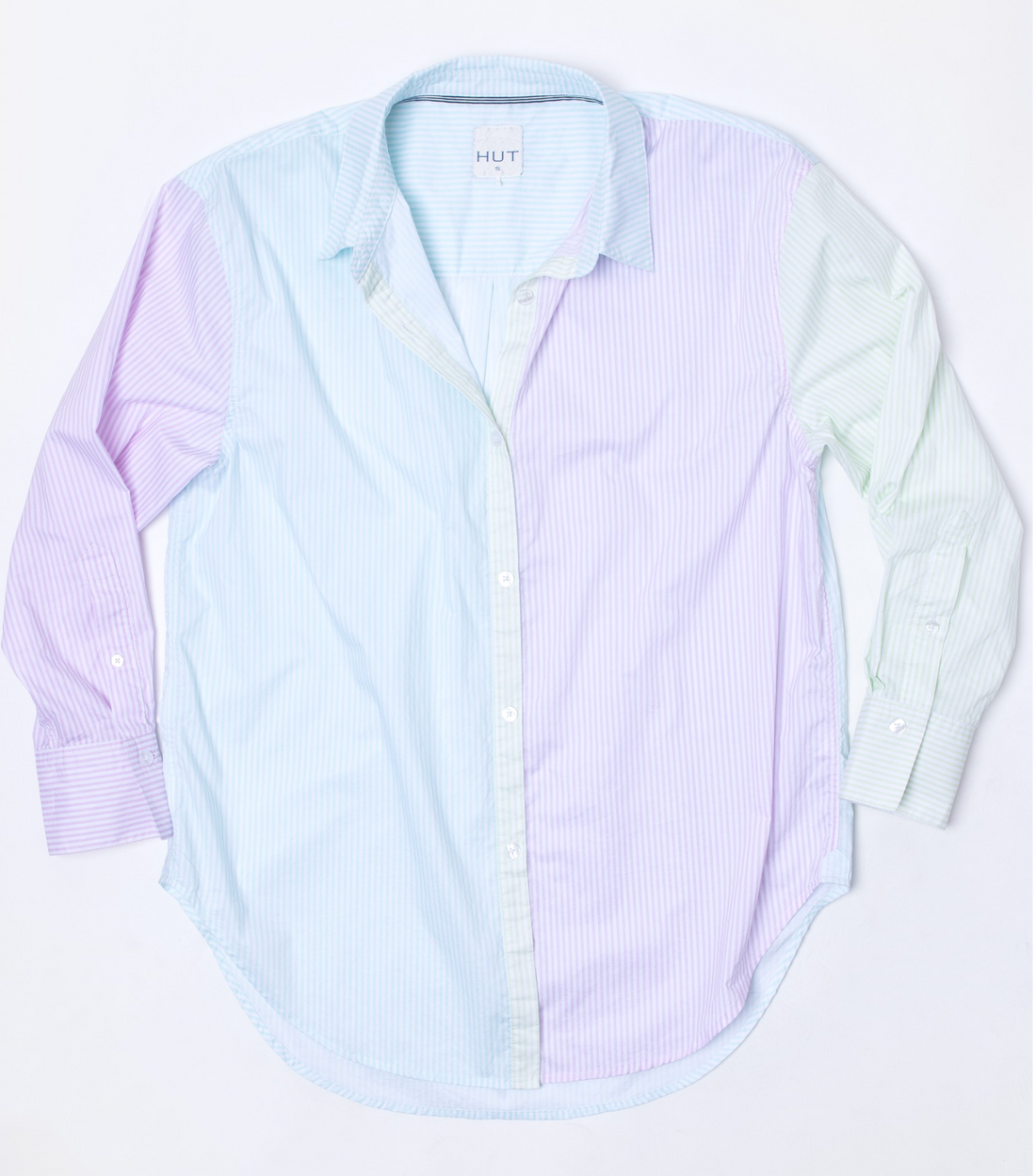 Pastel Stripe Cotton Maxi Shirt