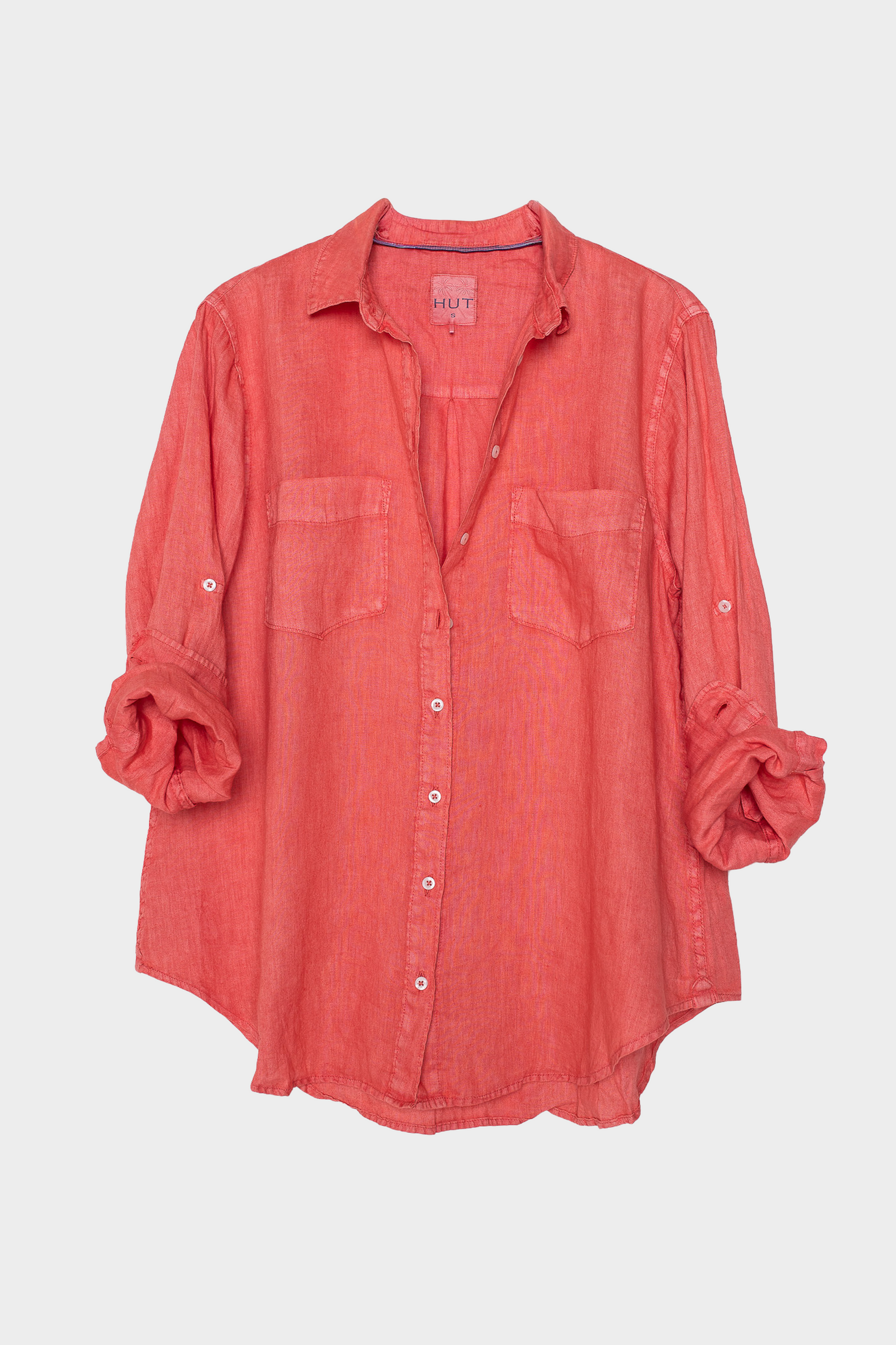 Cherry Wash Boyfriend Linen Shirt