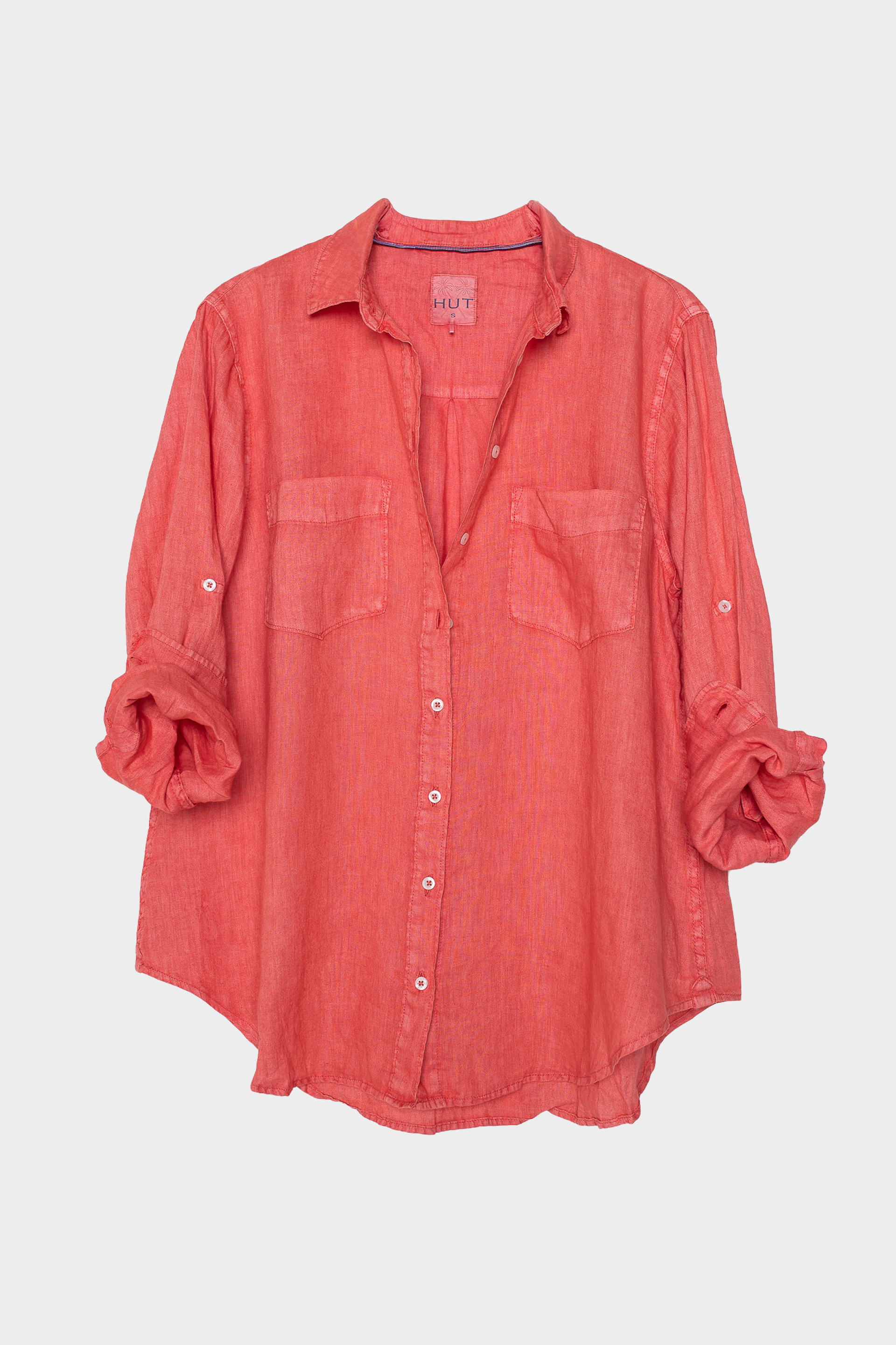 Cherry Wash Boyfriend Linen Shirt