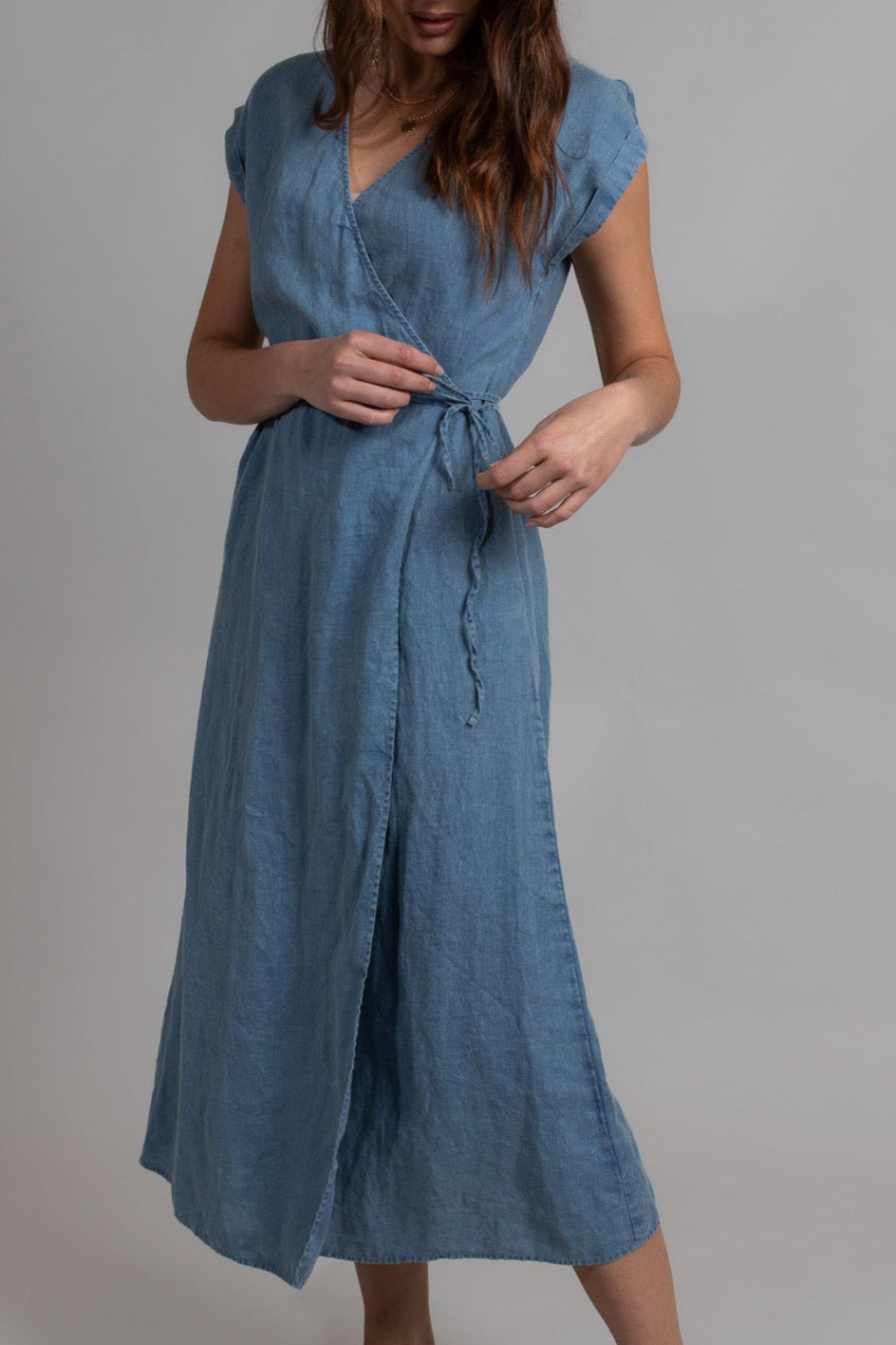 Denim Wash Felicity Wrap Dress
