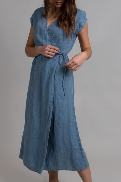 Denim Wash Felicity Wrap Dress