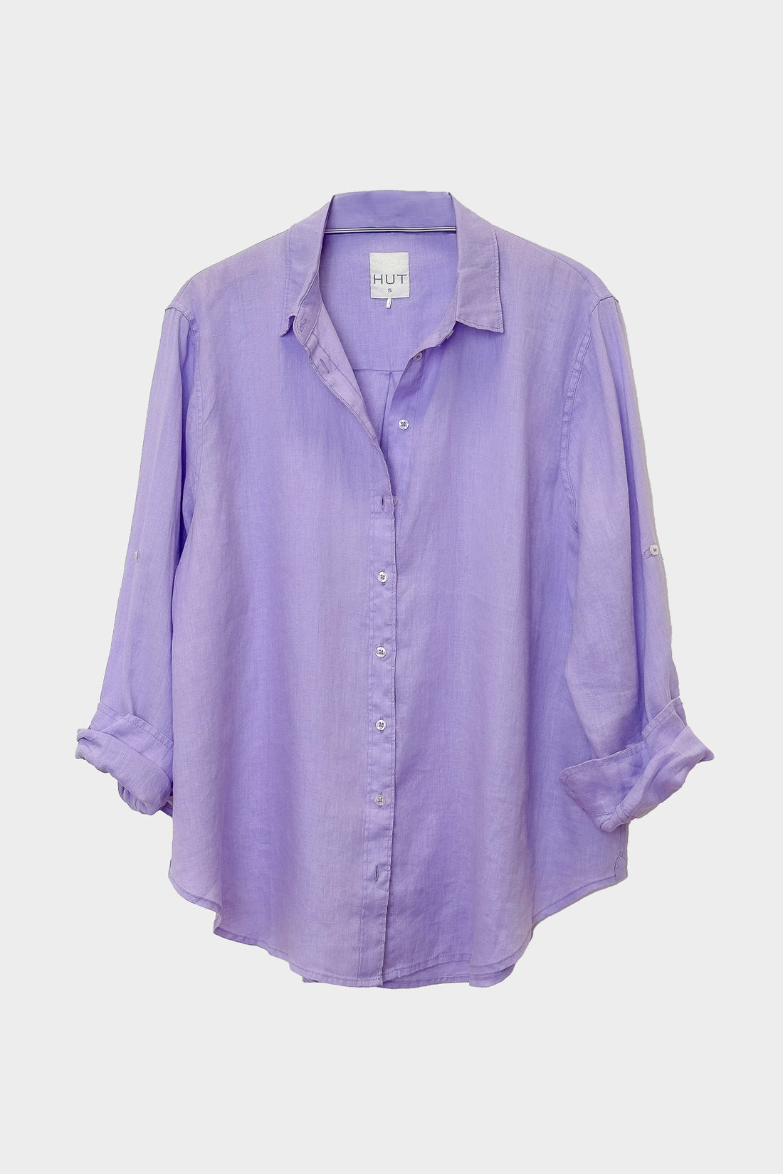 Lavender Boyfriend Linen Shirt