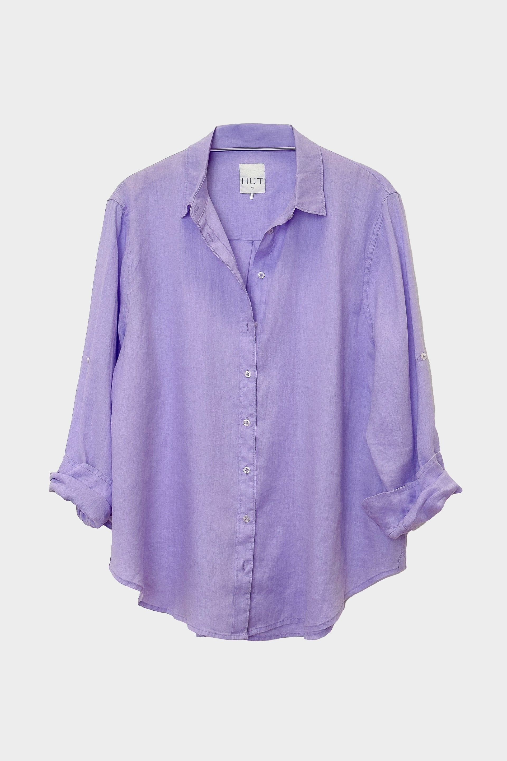 Lavender Boyfriend Linen Shirt