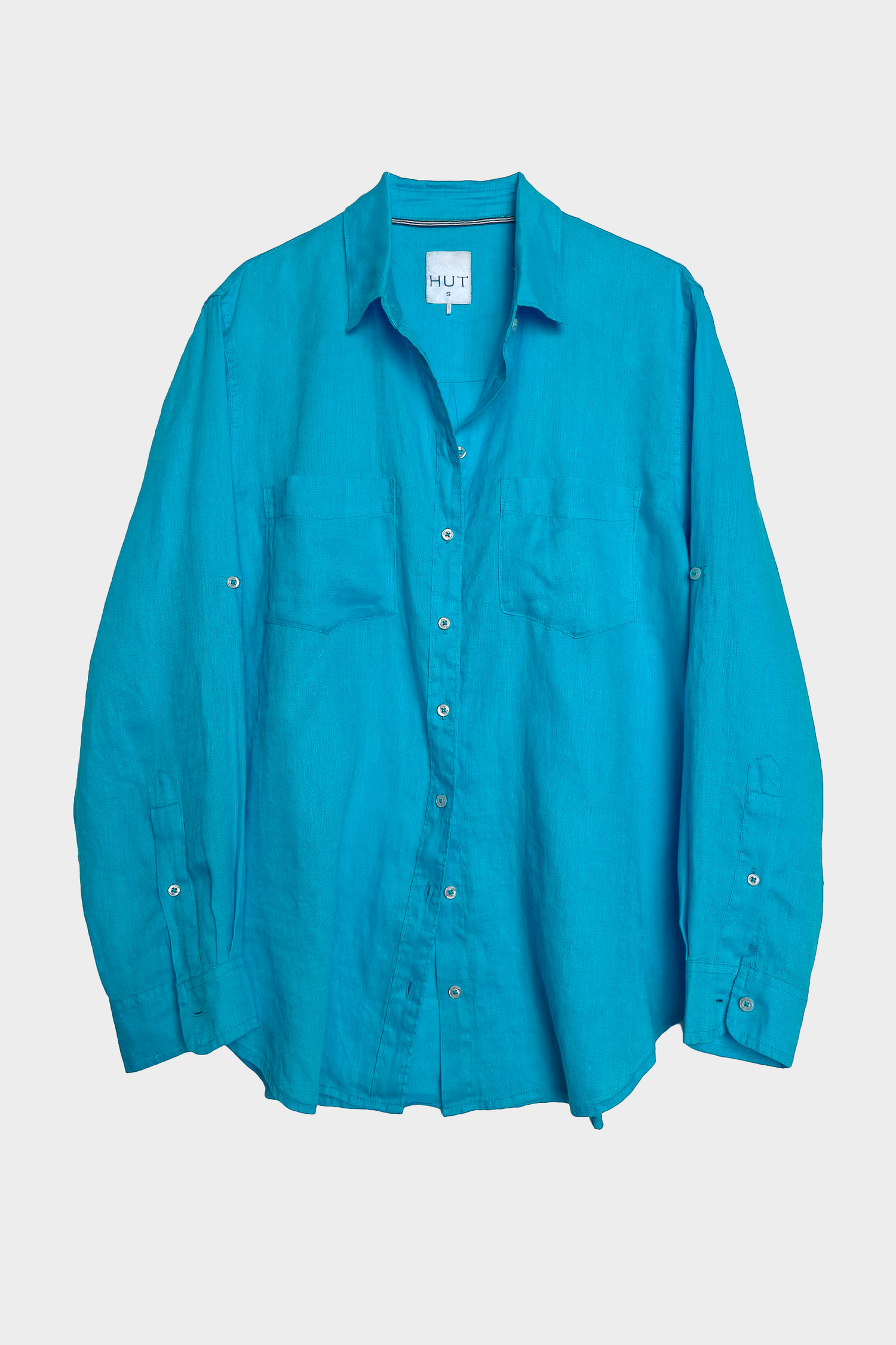 Reef Blue Boyfriend Linen Shirt